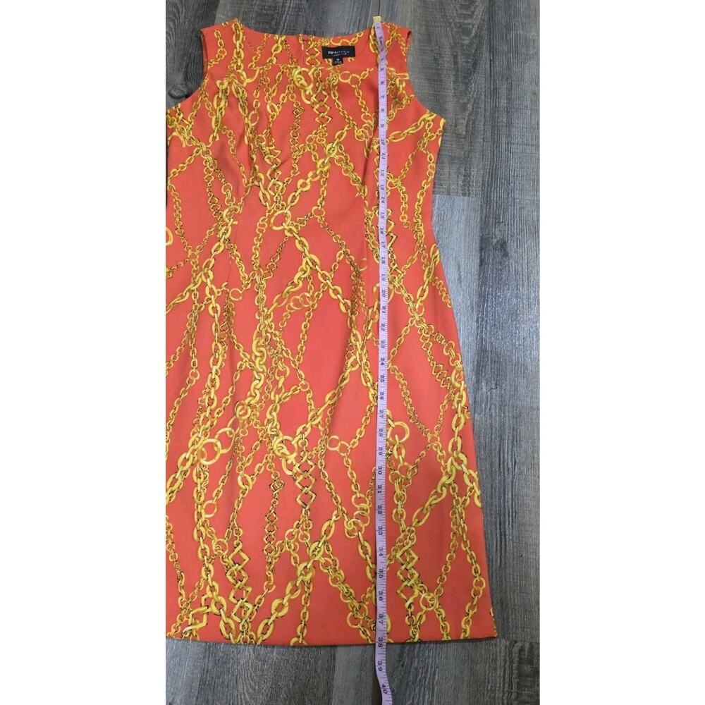 RN Studio Ronni Nicole Sleeveless Fitted Orange Chain Design Women's Dress Sz 10 - Picture 10 of 11